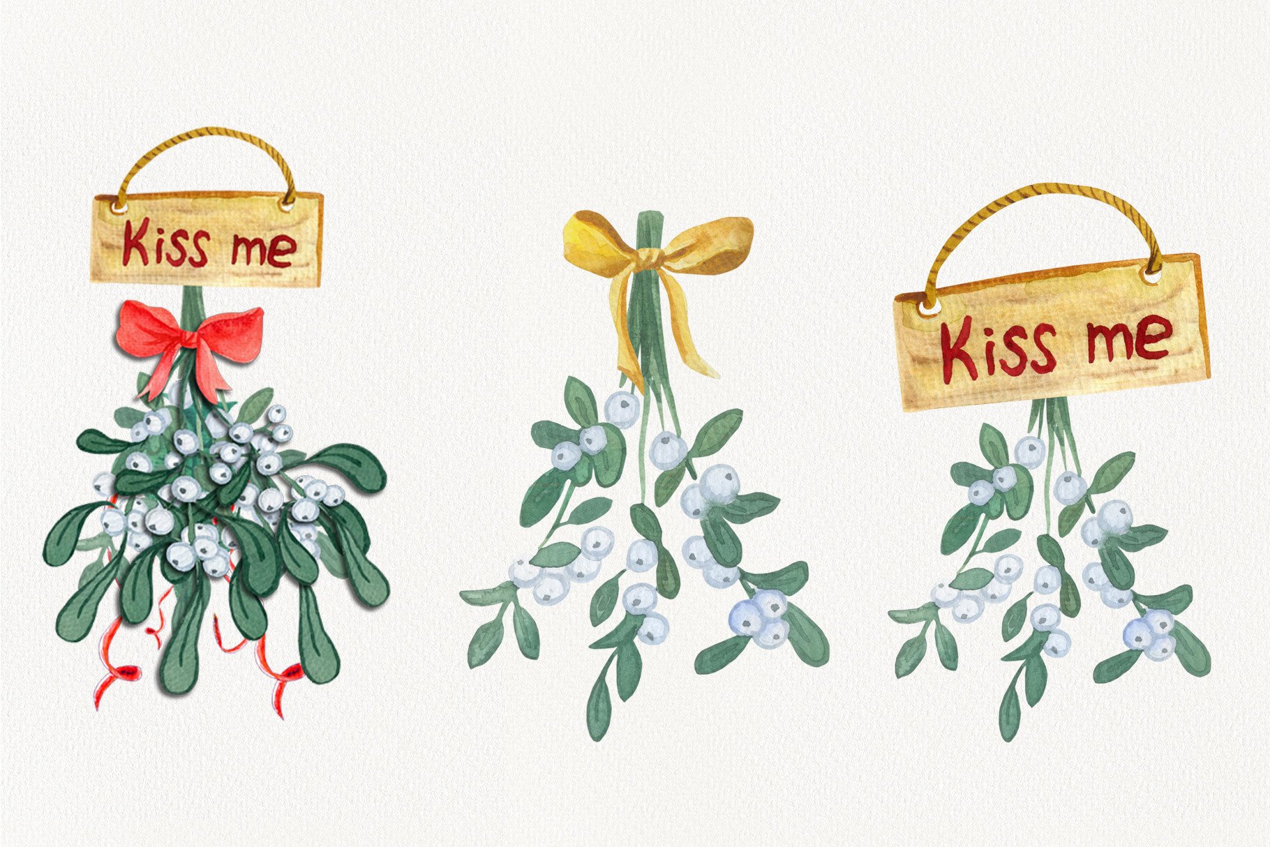 Watercolor Cliparts Christmas Bouquets - photo 4