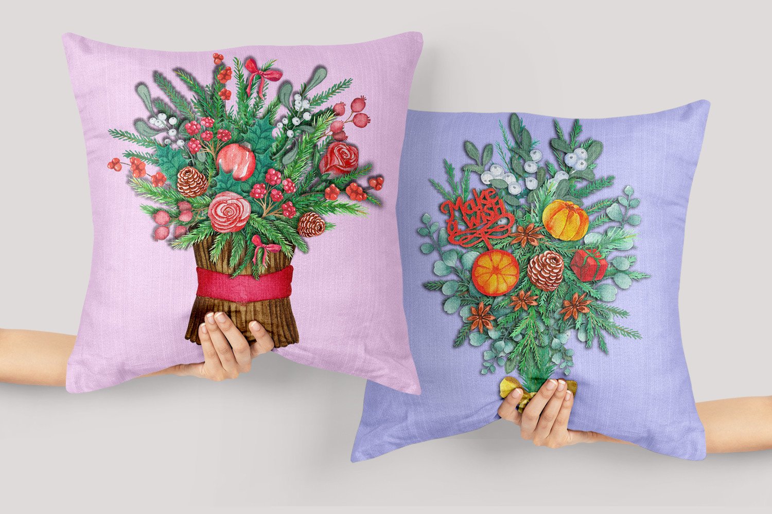 Watercolor Cliparts Christmas Bouquets - photo 6