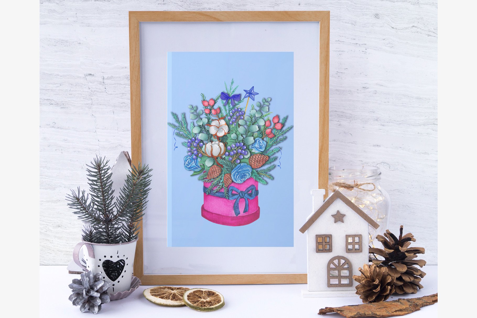 Watercolor Cliparts Christmas Bouquets - photo 8
