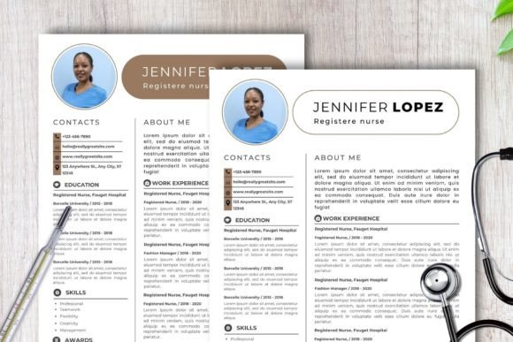 Customizable registered nurse resume template in Canva