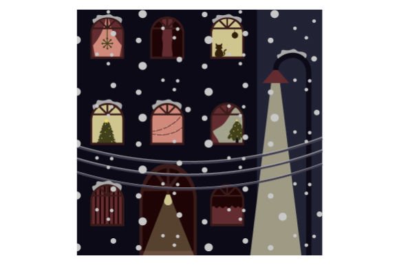 Building with Lit Windows, Winter Winter Craft Cut File By Creative Fabrica Crafts