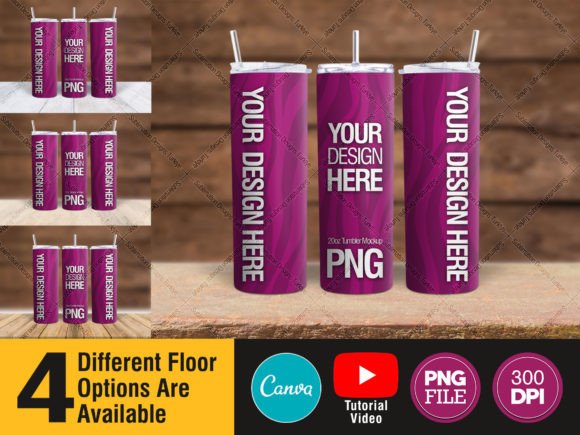 20oz Skinny Tumbler Mockup Grafika Kubki i Filiżanki Przez sublimation.designs.tr