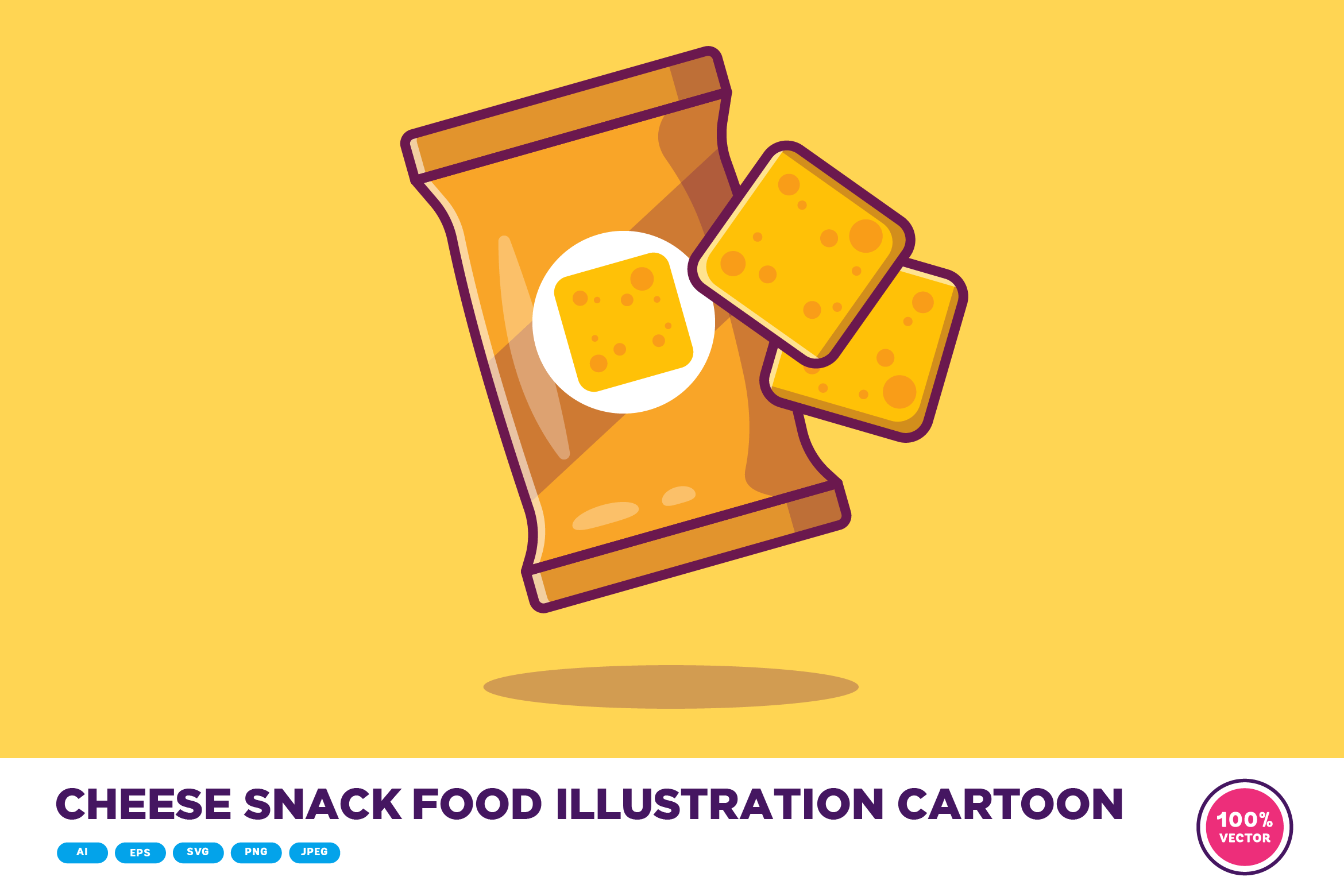 Cheese Snack Food Illustration Cartoon