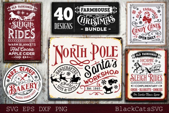 Farmhouse Christmas Bundle 40 SVG