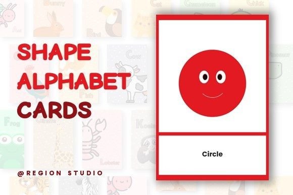 Cute Shapes Flash Cards for Kids