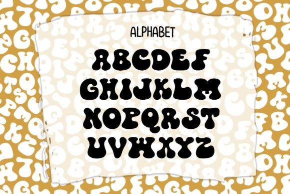 Groovy Fluid Font PNG with transparent background - Preview 1