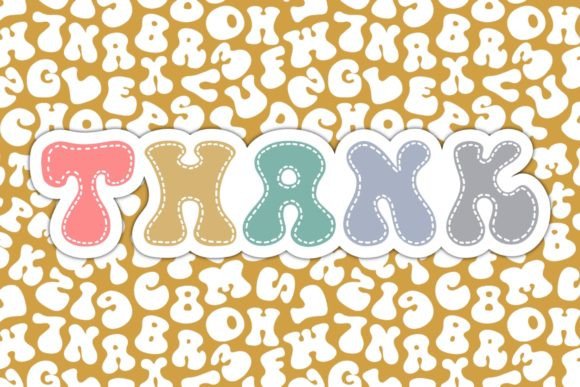 Groovy Fluid Font PNG with transparent background - Preview 4