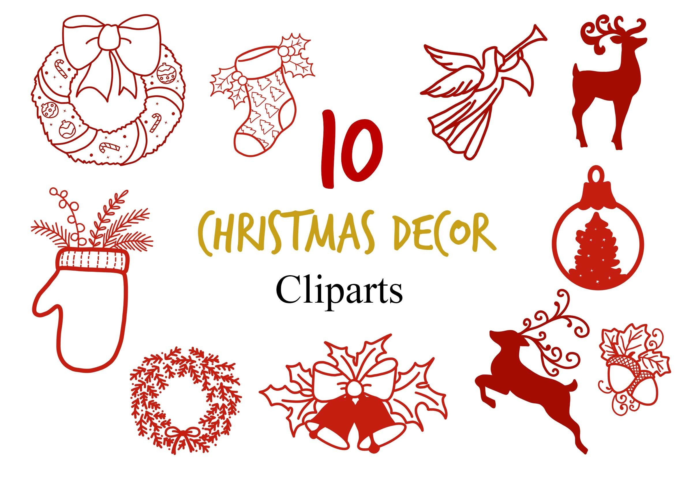 Red Christmas Decoration Clipart - photo 1