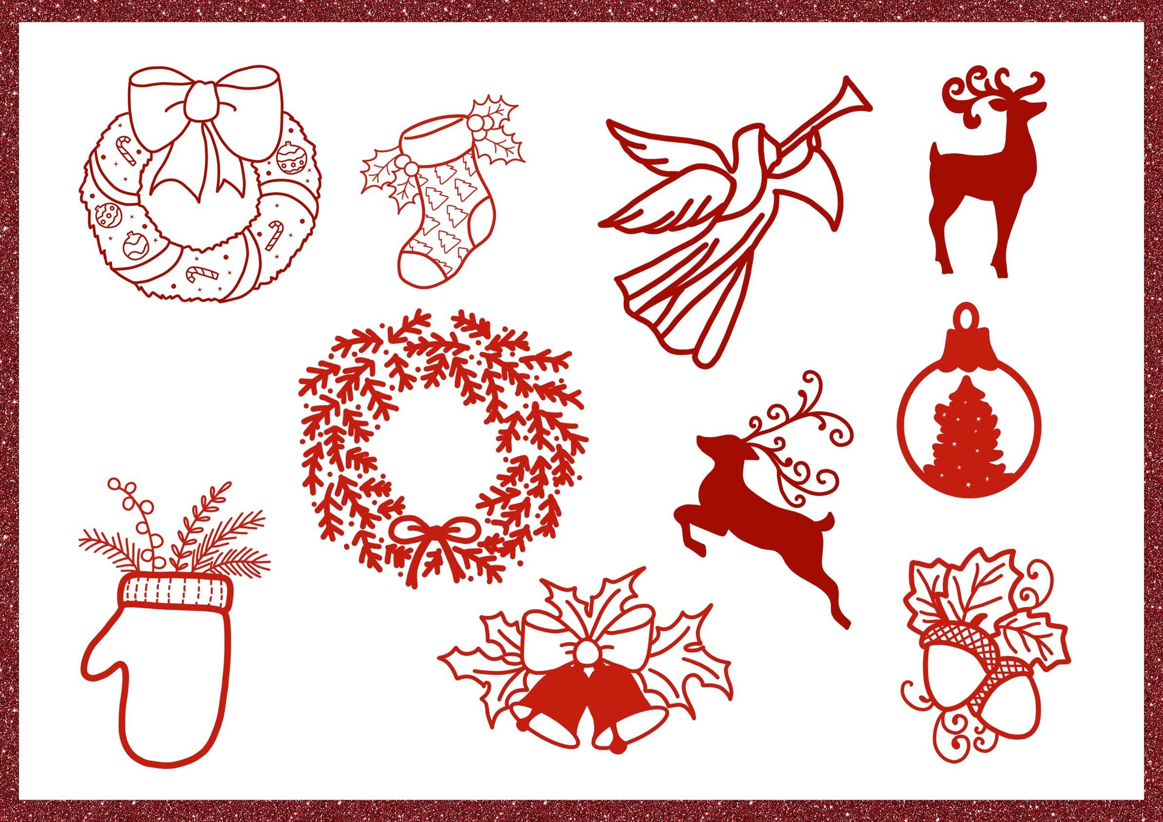 Red Christmas Decoration Clipart - photo 3