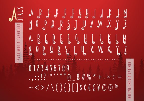 Santa Night Font PNG with transparent background - Preview 1