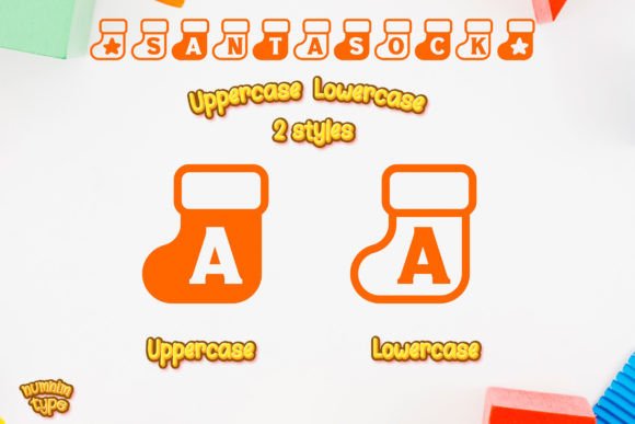Santa Sock Font PNG with transparent background - Preview 1