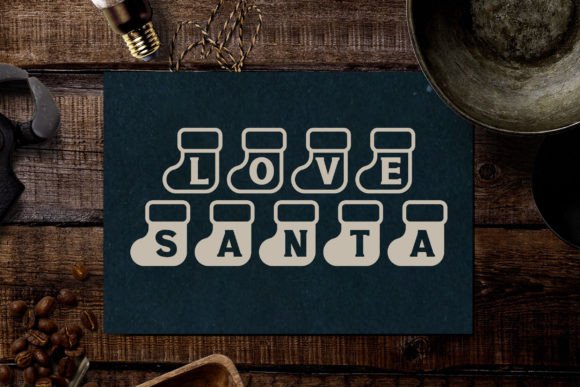 Santa Sock Font PNG with transparent background - Preview 4