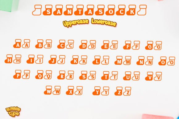 Santa Sock Font PNG with transparent background - Preview 6