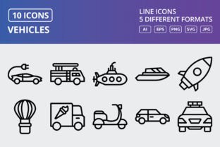 Vector Vehicles Icon Set Graphic by IYIKON · Creative Fabrica