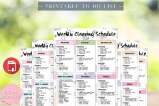 Weekly Cleaning Schedule Retro Printable Graphic by Smokecloud ...