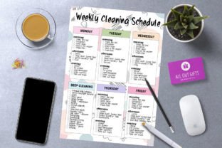 Weekly Cleaning Schedule Retro Printable Graphic by Smokecloud ...