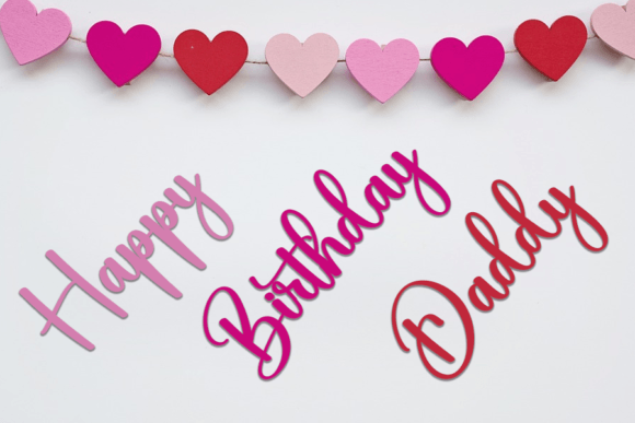 Birthday Daddy Font PNG with transparent background - Preview 2