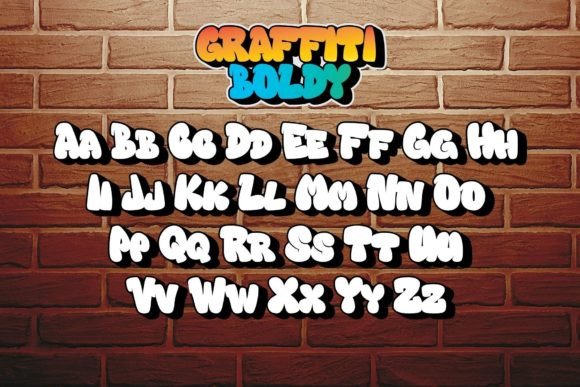 Graffiti Boldy Font PNG with transparent background - Preview 1
