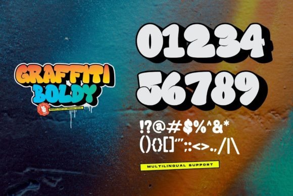 Graffiti Boldy Font PNG with transparent background - Preview 3