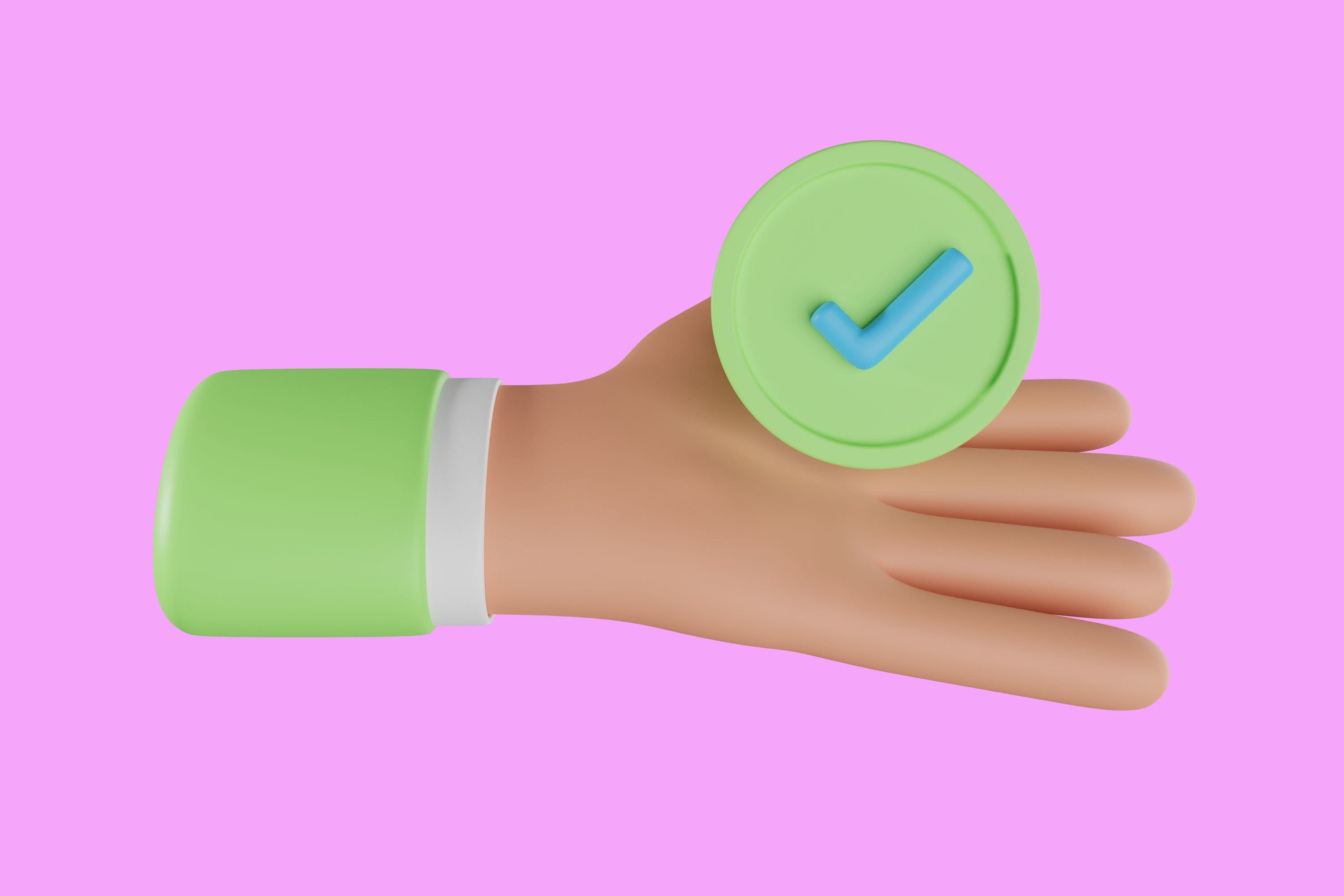 Hand Holding Approval 3D Icon Graphic by novia99design · Creative Fabrica