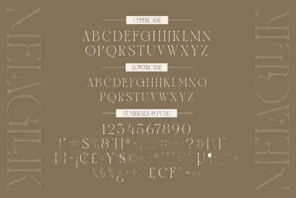 Melagllik Font font preview - 6