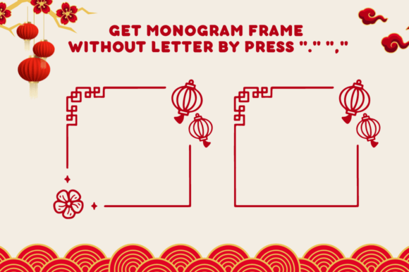 Nian Chinese Monogram Font PNG with transparent background - Preview 3
