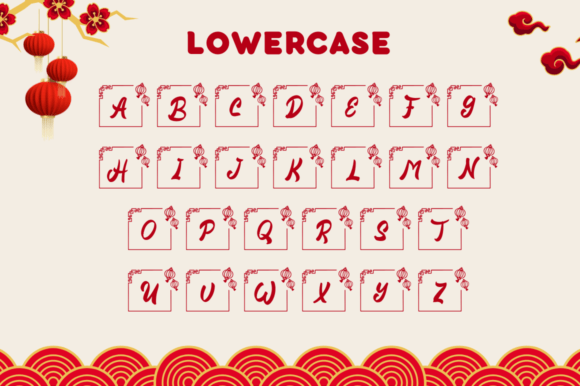Nian Chinese Monogram Font PNG with transparent background - Preview 5