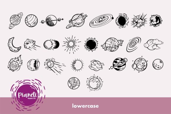 Pianeti Font PNG with transparent background - Preview 2
