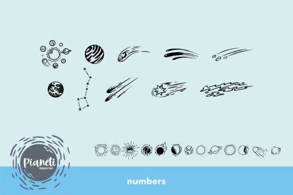 Pianeti Font PNG with transparent background - Preview 3