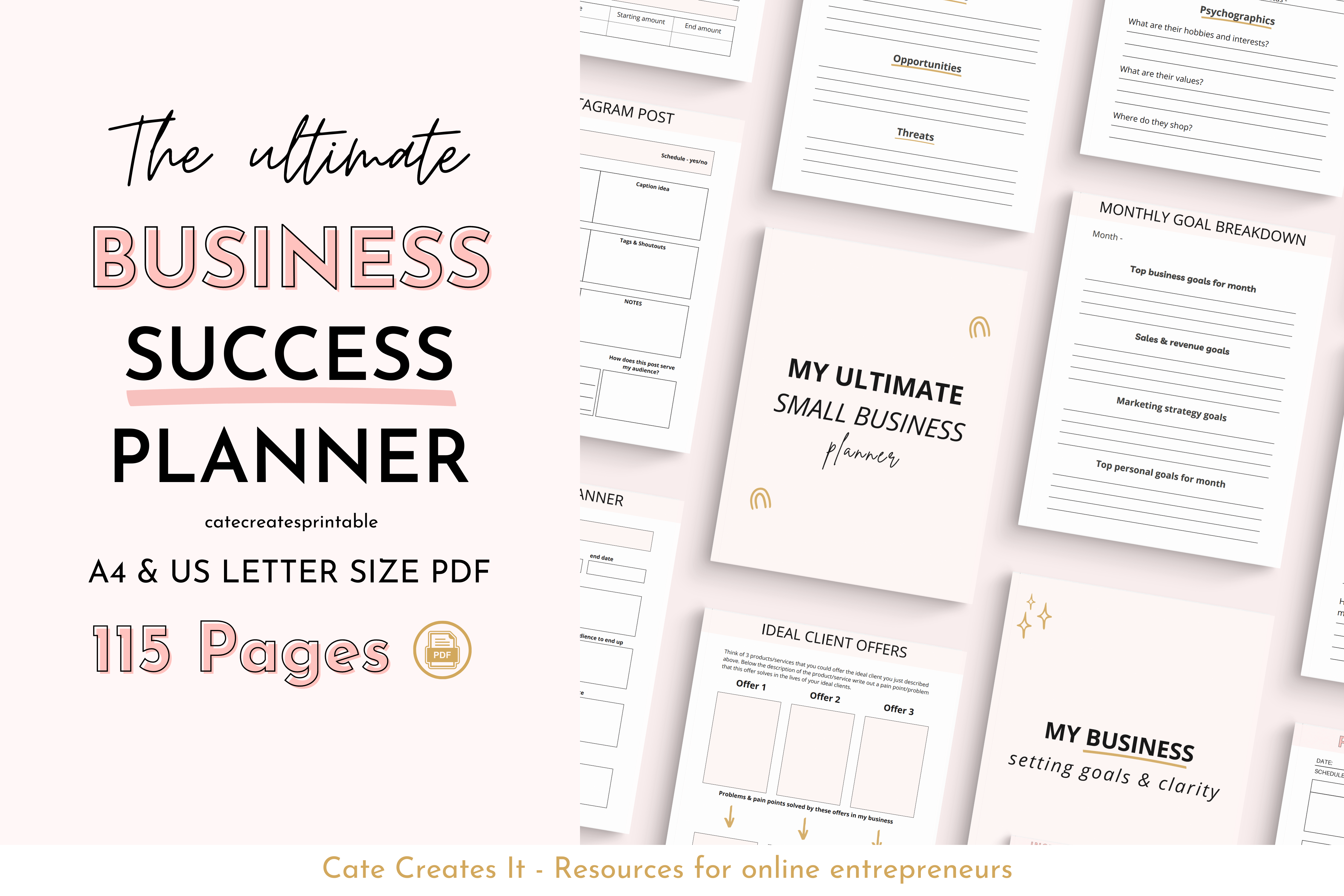 Printable Small Business Planner Graphic by catecreates1 · Creative Fabrica