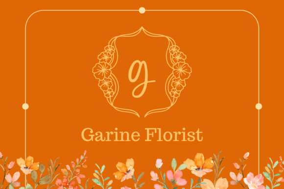 Rafi Flower Monogram Font PNG with transparent background - Preview 2