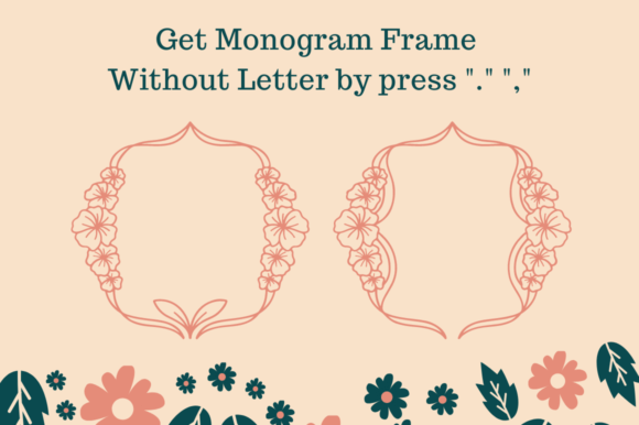Rafi Flower Monogram Font PNG with transparent background - Preview 3