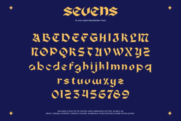 Sevens Font PNG with transparent background - Preview 2