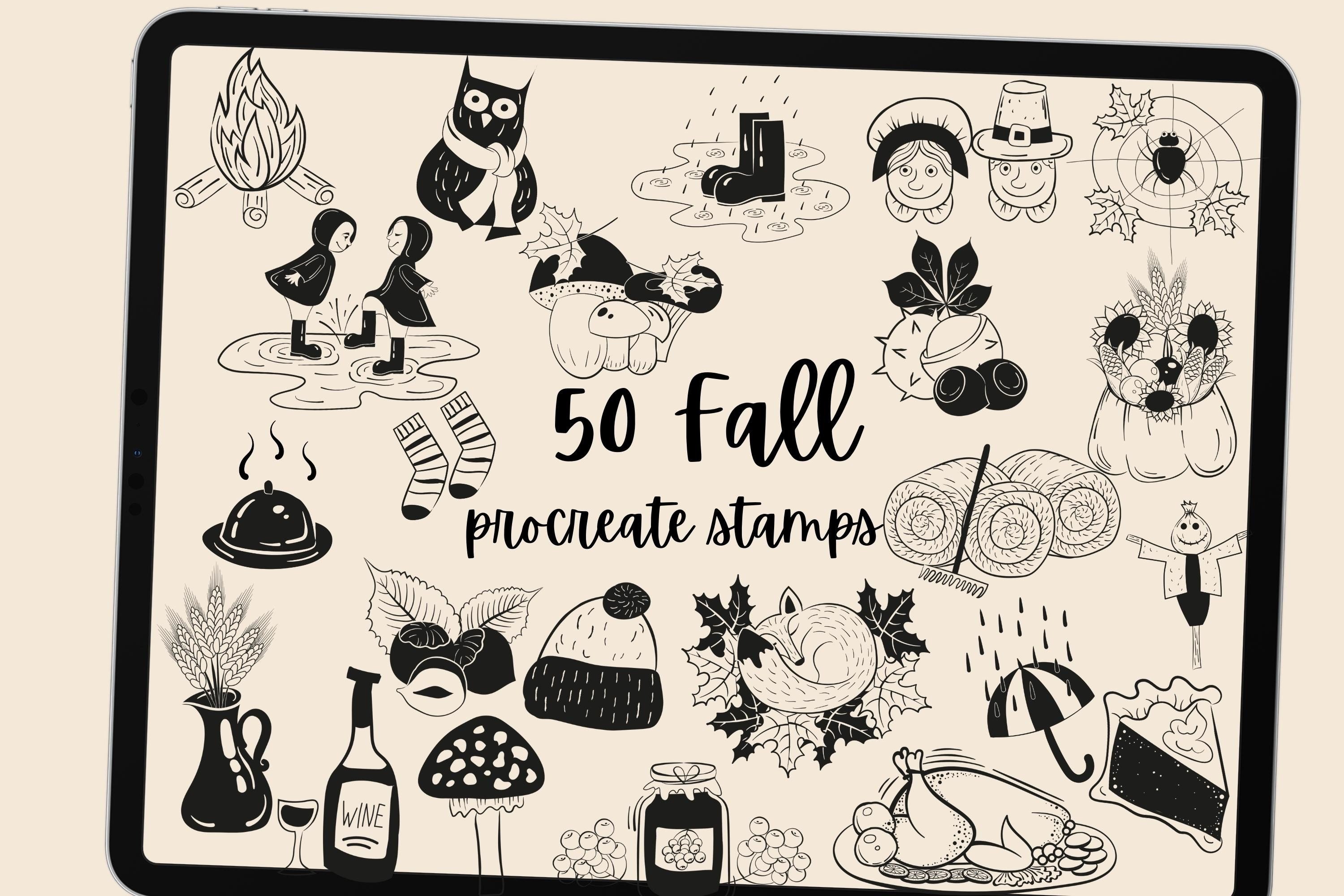 50 Fall Procreate Stamps Graphic by Millie Her Majesty · Creative Fabrica