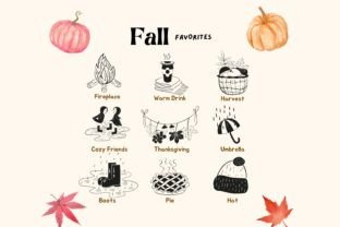 50 Fall Procreate Stamps Graphic by Millie Her Majesty · Creative Fabrica