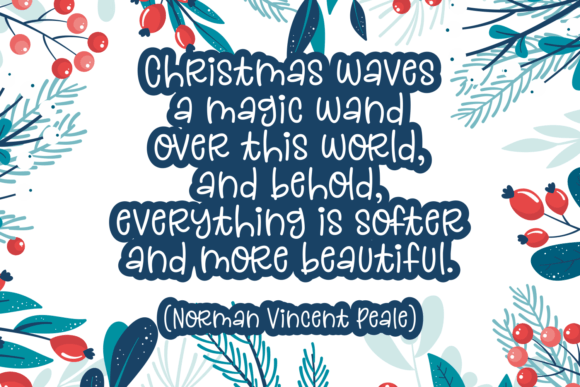 Christmas Blooming Font PNG with transparent background - Preview 5