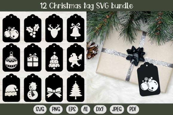 Christmas Gift Tag Svg, Christmas Bundle