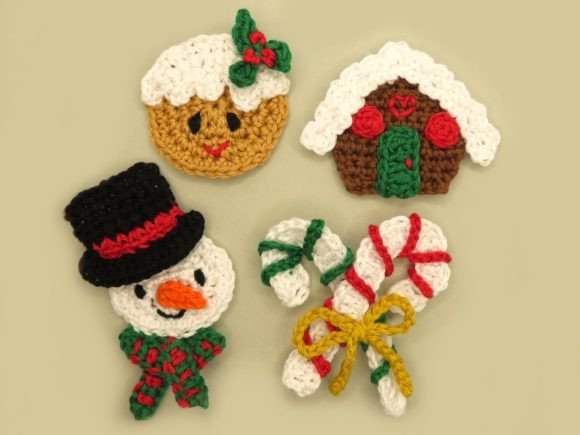 Christmas Set 3 Crochet Applique Pattern