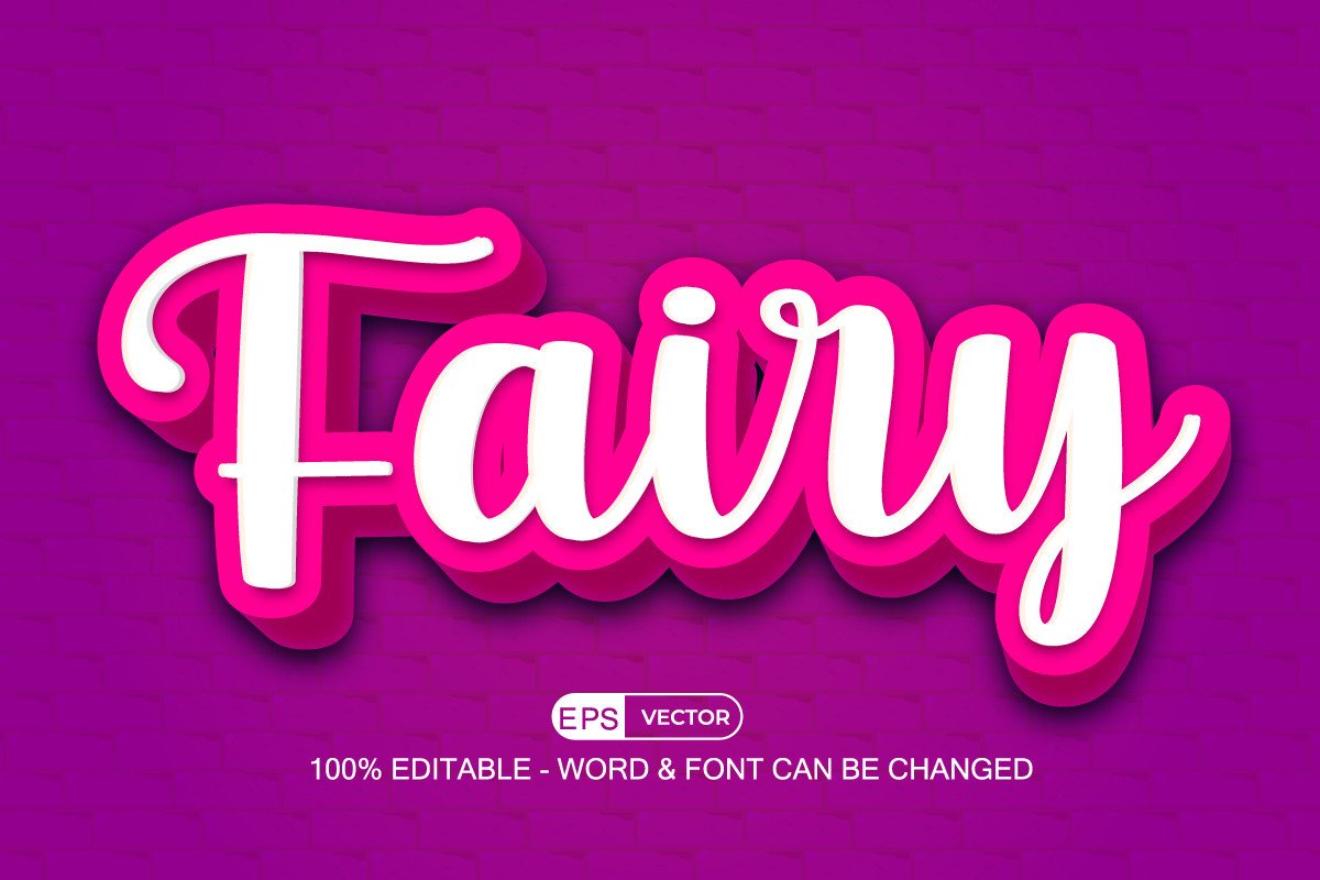 Fairy 3d Editable Text Effect Vector Graphic by TrueVector · Creative ...
