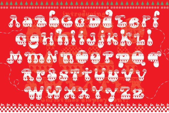 Retro Ugly Sweater Font PNG with transparent background - Preview 1