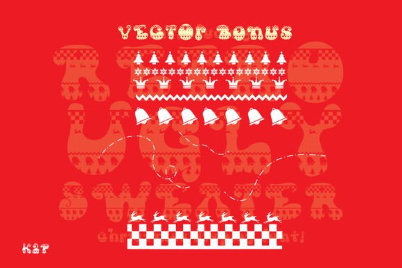 Retro Ugly Sweater Font PNG with transparent background - Preview 6