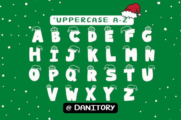 Santa Hat Letters Font PNG with transparent background - Preview 2