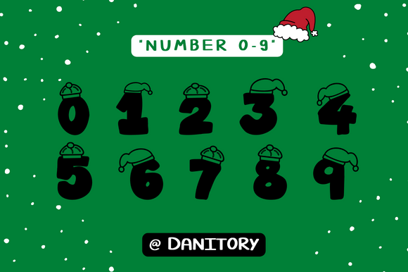 Santa Hat Letters Font PNG with transparent background - Preview 3