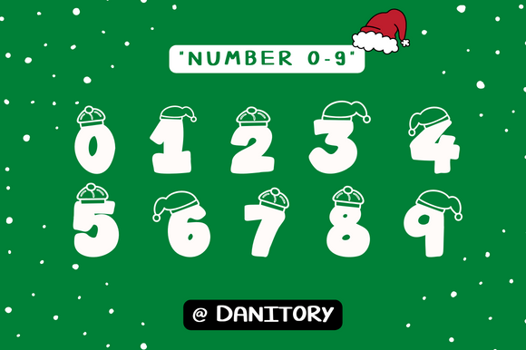 Santa Hat Letters Font PNG with transparent background - Preview 4