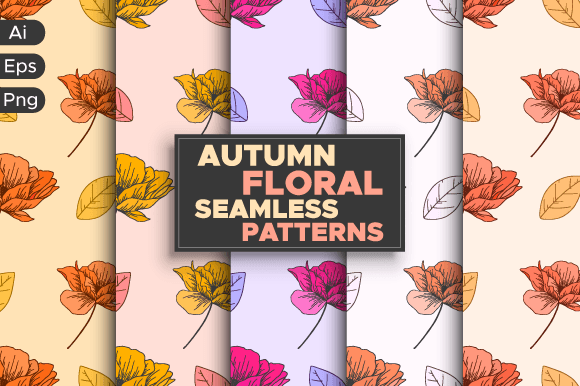 Autumn Fall Floral Seamless Patterns Graphic by Creatophics · Creative ...
