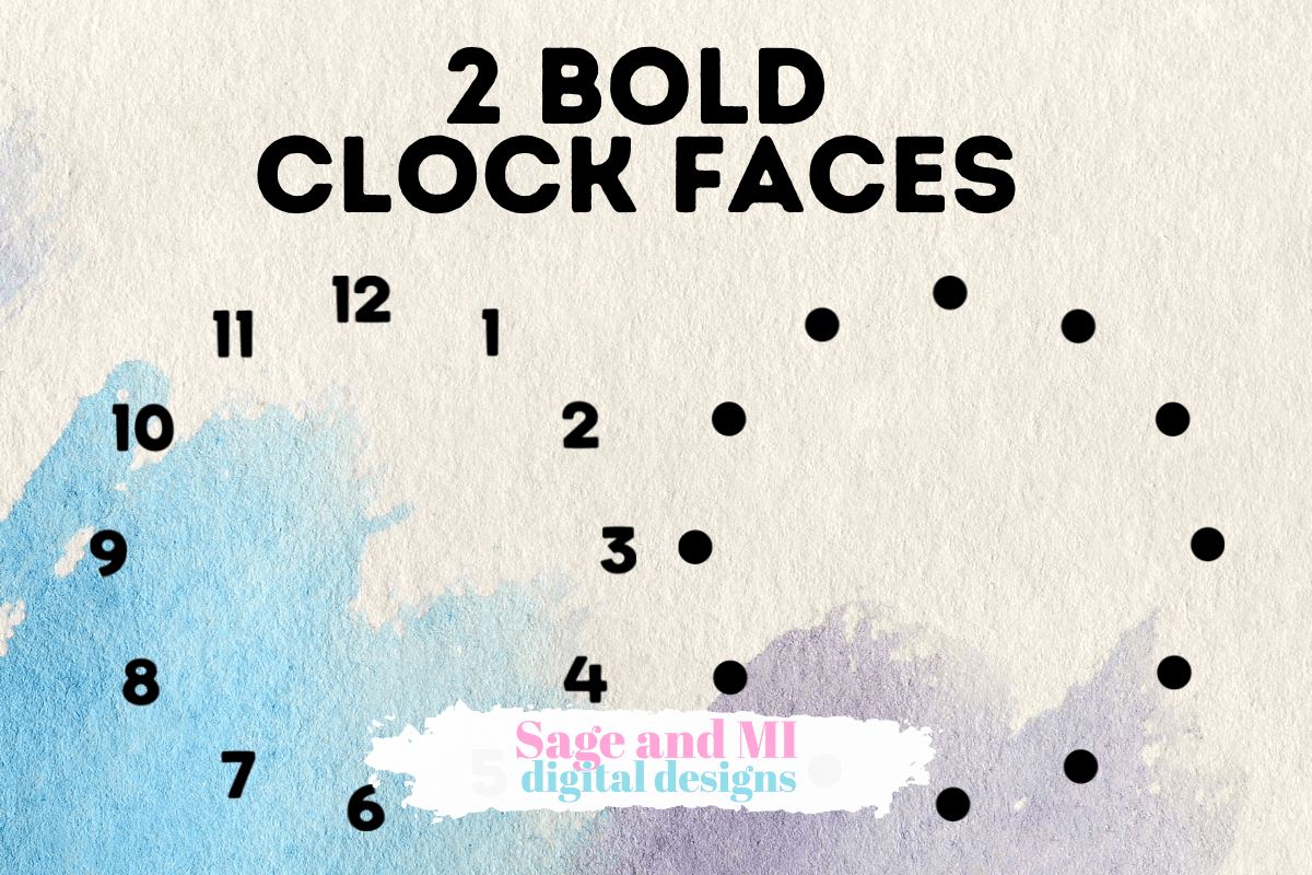 2 Clock Faces on Transparent Backgrounds Graphic by MI Designs ...