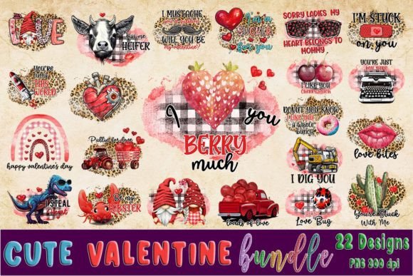 Preview of Cute Valentine Sublimation Design Bundle Valentine sublimation design