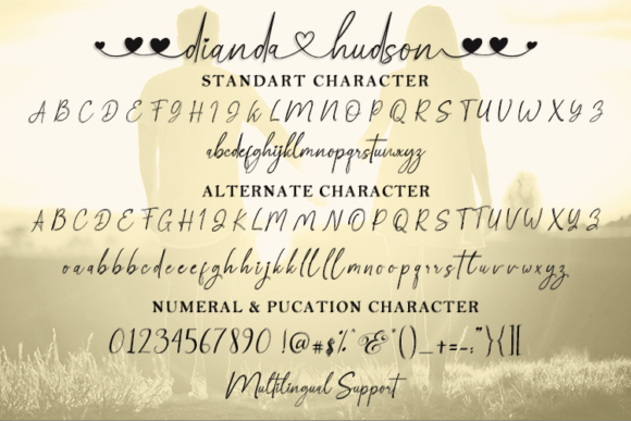 Dianda Hudson Font PNG with transparent background - Preview 5