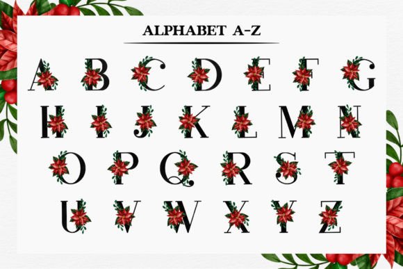 Floral Christmas Font - Preview 1