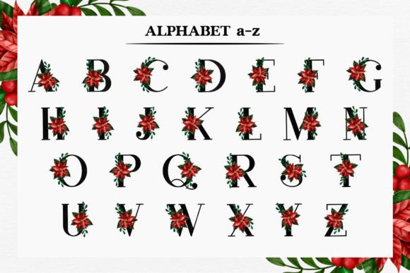 Floral Christmas Font - Preview 2